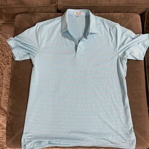Peter Millar Sky Blue Striped Polo Shirt